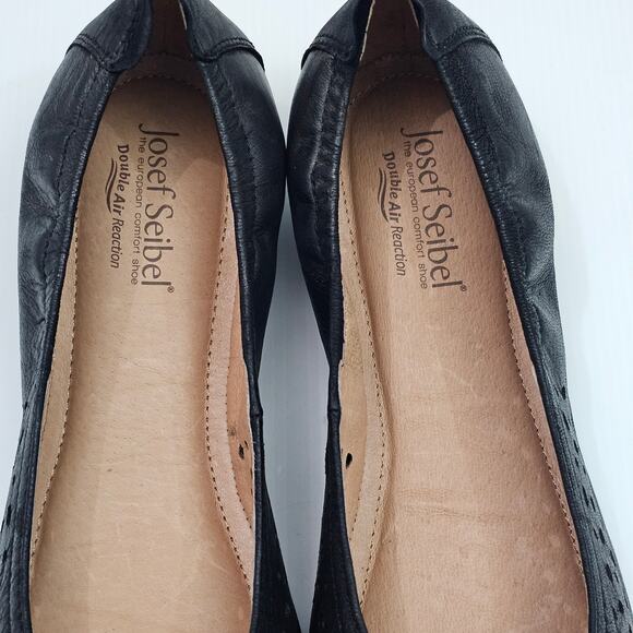 NEW Josef Seibel Pippa 29 Flat Women EU 41 Black Leather Perforated Comfy Ballet - Picture 8 of 15